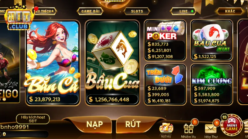 Bắn cá đổi thưởng Hitclub có không gian giải trí hấp dẫn