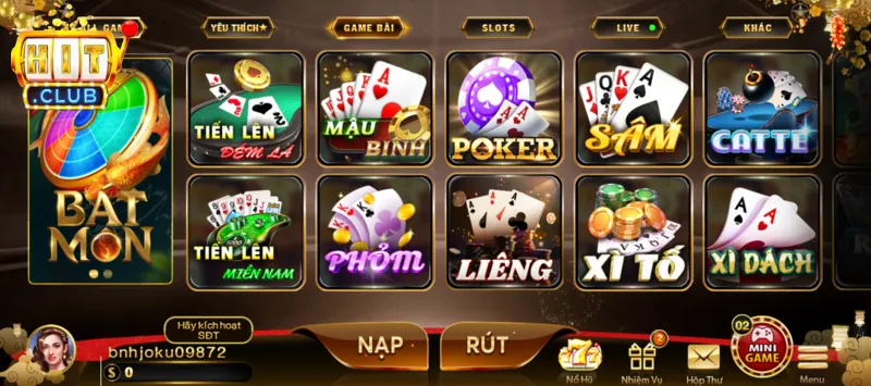 Game bài Hitclub đáp ứng nhu cầu của cả người chơi