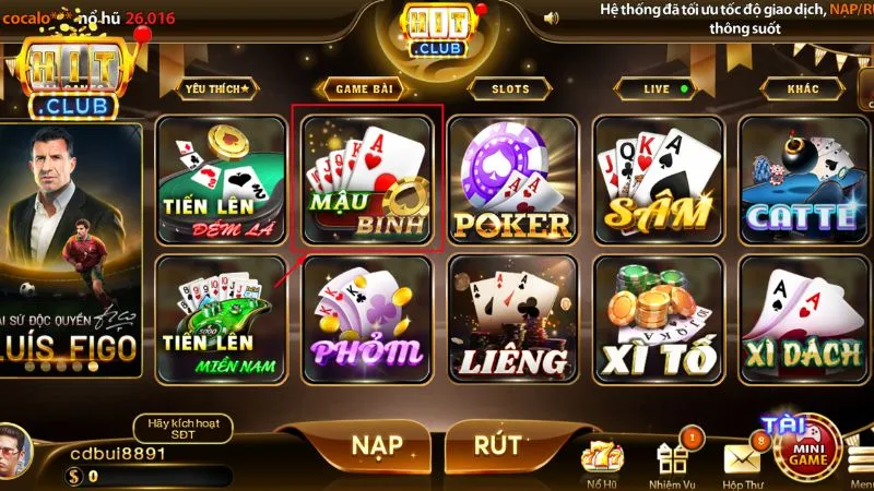 Mậu binh là game bài Hitclub có tính chiến thuật