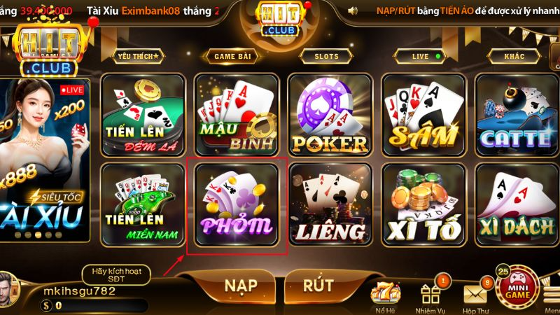 Phỏm Hitclub vẫn giữ nguyên luật chơi truyền thống