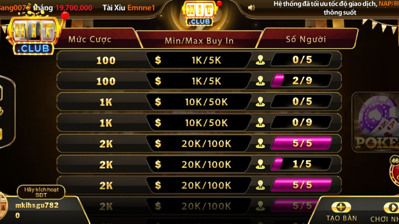 Luật chơi Poker Hitclub phù hợp với cả người mới