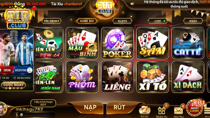 Sâm Hitclub là trò chơi bài được nhiều người yêu thích