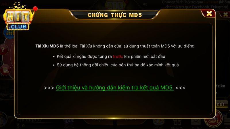 Chơi Tài Xỉu MD5 tại Hitclub dễ thắng