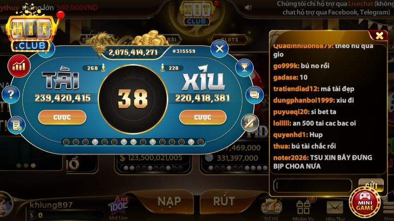 Luật chơi Tài Xỉu Siêu Tốc Hitclub xây dựng theo cơ chế đơn giản