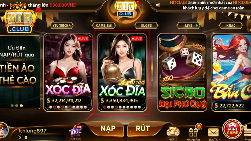 Xóc đĩa siêu tốc Hitclub thu hút nhờ tốc độ xử lý nhanh